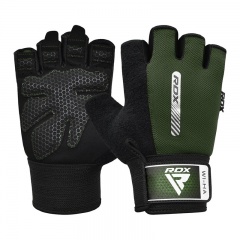 RDX Sports W1 Half-Finger Gym Workout Gloves (Green)